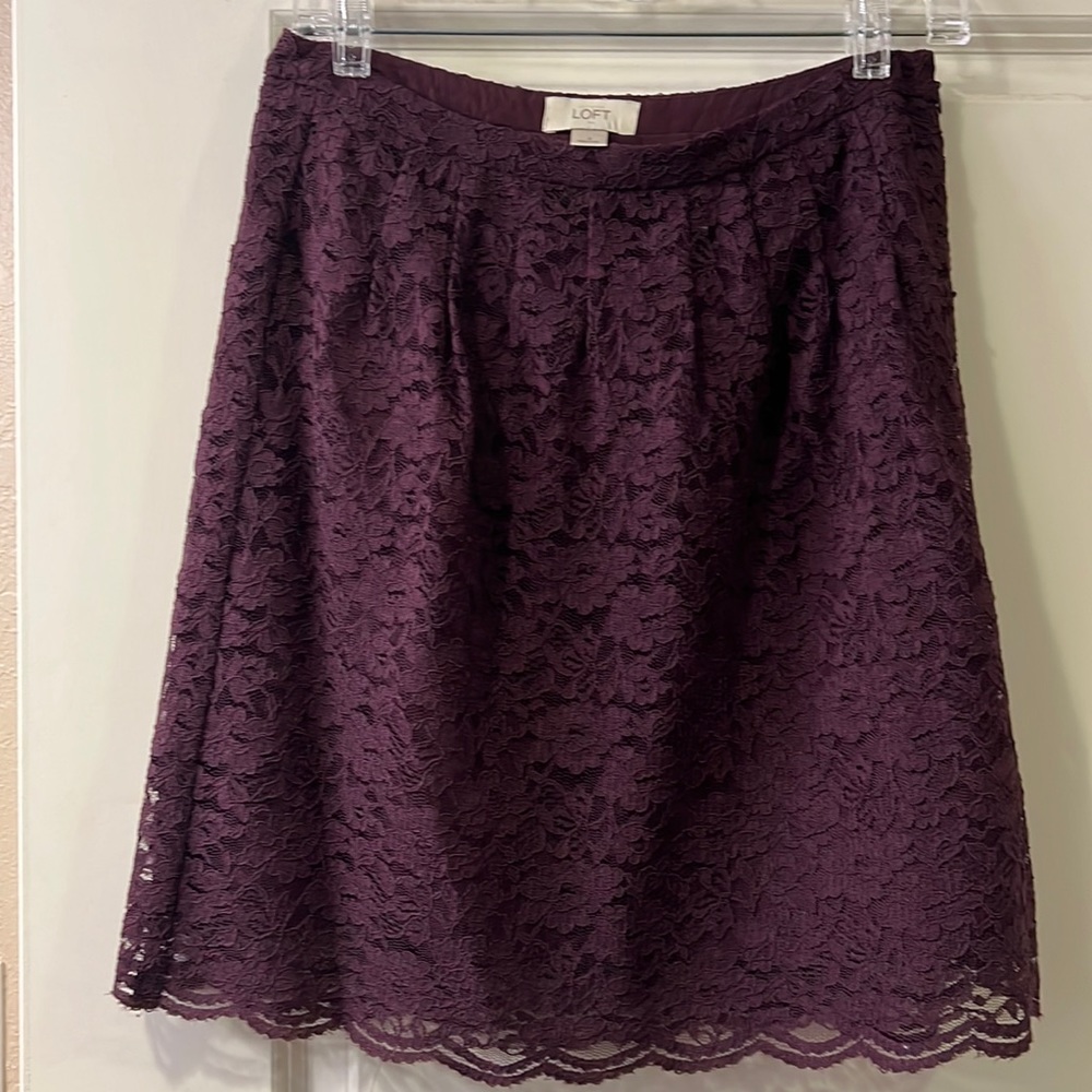 LOFT purple lace skirt size 2